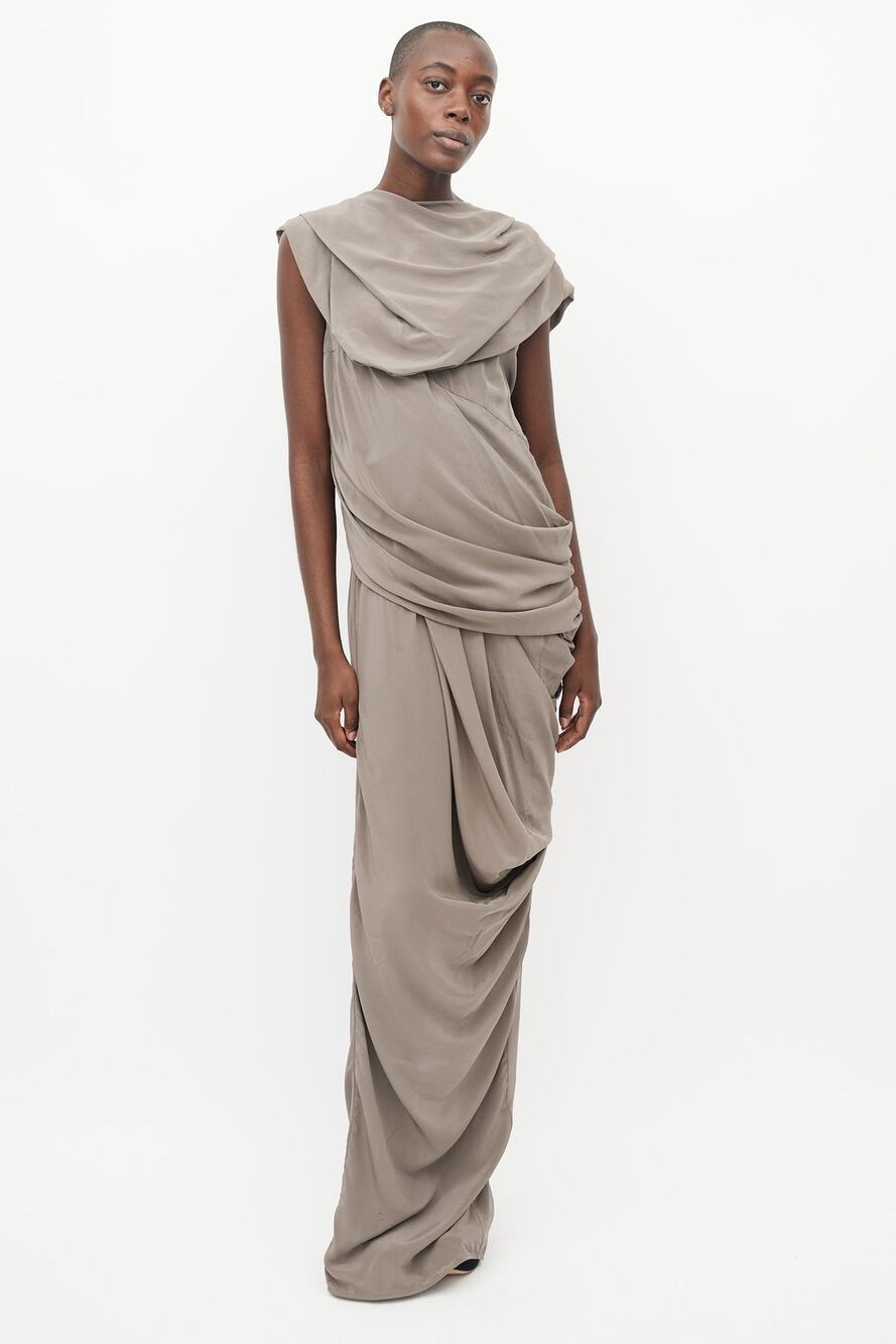 Rick Owens | Silk Draped Sleeveless Dress